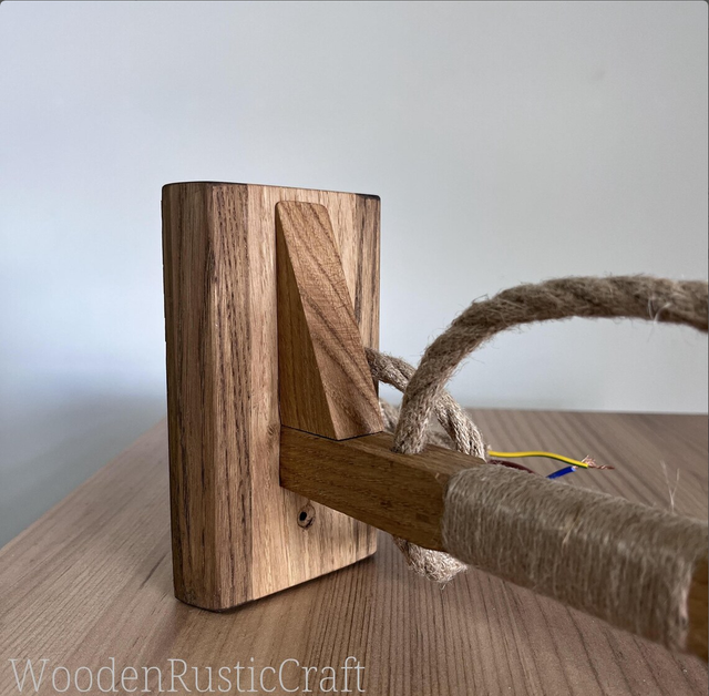 Rustic Wooden Wall Sconce | Oak Wall Lamp
