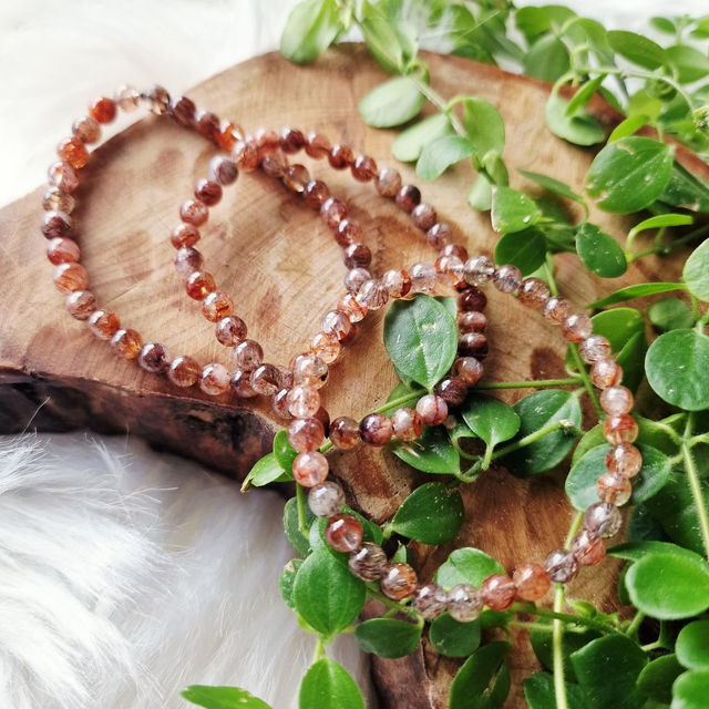 Black super 7 beaded bracelet 