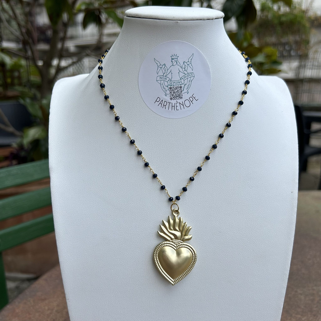 Cuore ex-voto oro bombato