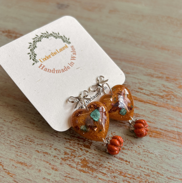 Pumpkin Heart Statement Earrings