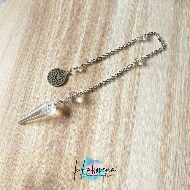 Pendule Facetée Cristal de Roche Chakra Coronal - 0092PD