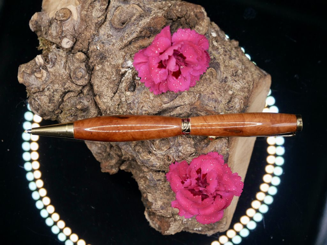 Stylo art déco Or racine de Bruyère