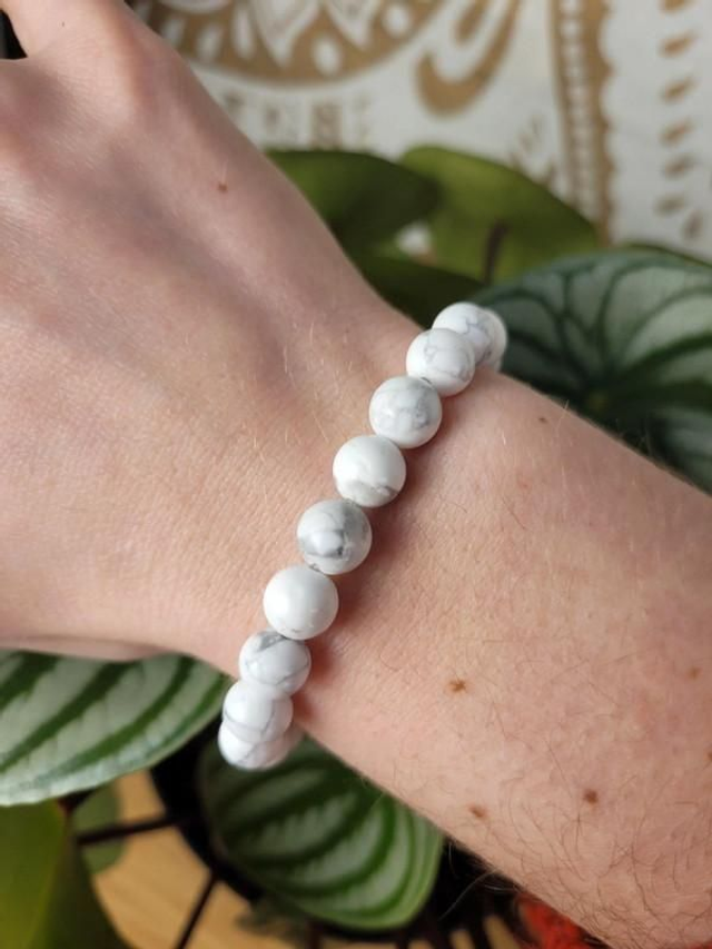 Howlite - Bracelet avec perles de 10 mm