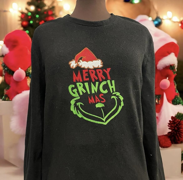 fichier broderie merry grinch mas -3 Tailles / 12 Formats