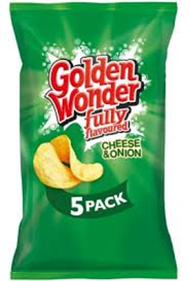 Golden Wonder Cheese &amp; Onion Crisps 5pk
