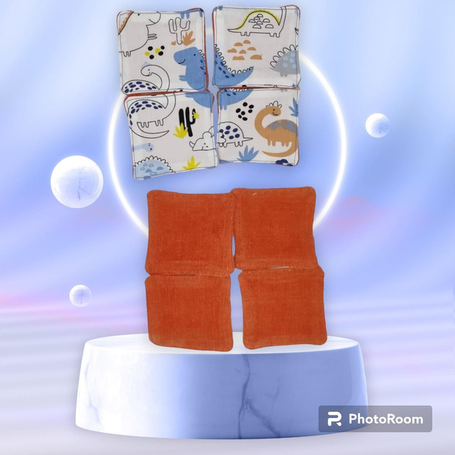 Lingettes lavables dino(lot de 4)