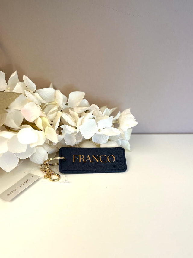 Portachiavi rettangolare con nome 