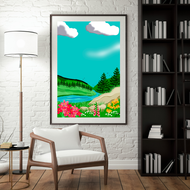 Derwent Valley Walk Art Print - COlourful Peak District by UK Artist Marie Gregg