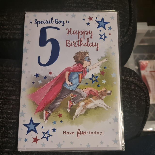 5th BIRTHDAY CARD AGE 5 SIZE 9" X 6"