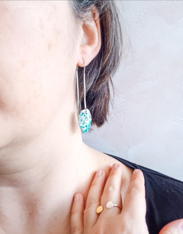 " Pépita " - boucles d'oreilles graines de courges Silver Edge