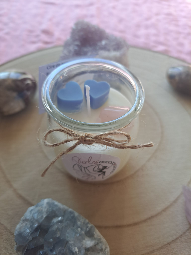 Bougie bijoux avec pierre naturelle