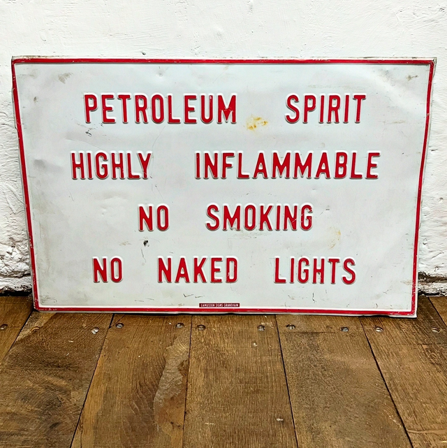 A Vintage Petrol Station Forecourt Directive Industrial Sign
