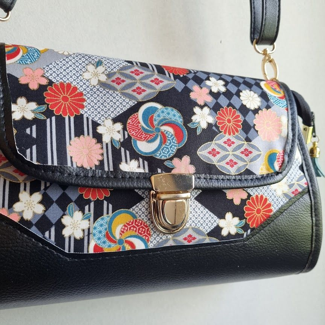 Sac cartable fermeture zippée &quot;Ayaka&quot; simili cuir noir