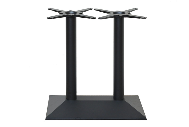 twin pedestal black cast iron table base