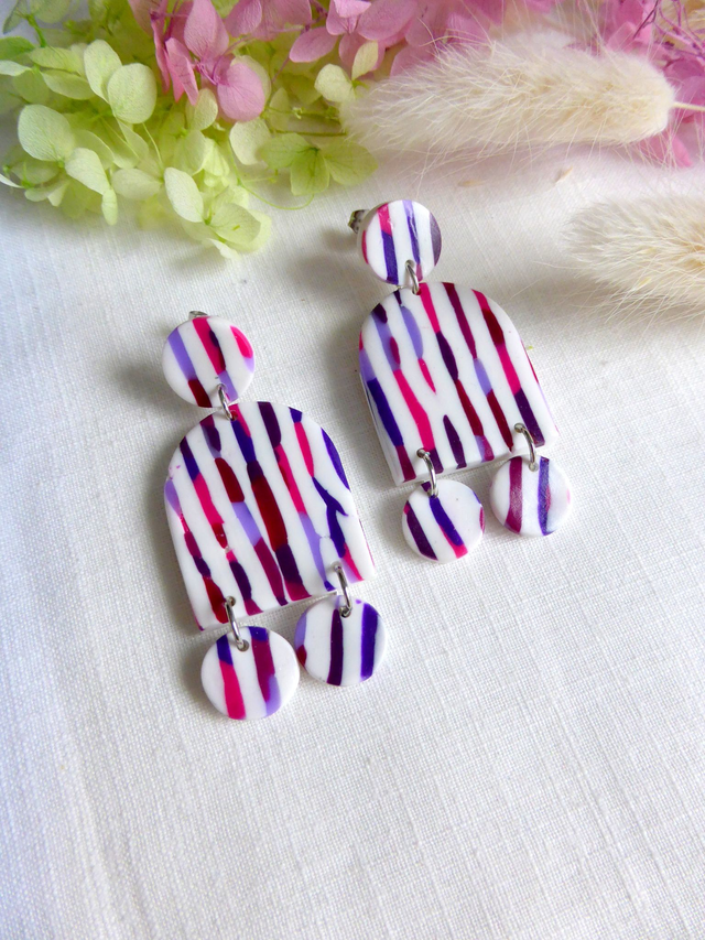 Boucles d'oreilles arche - Pluie de couleurs