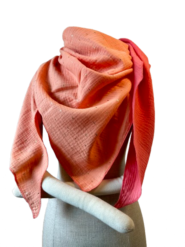 XXL-Musselintuch, einlagig, peach - peach