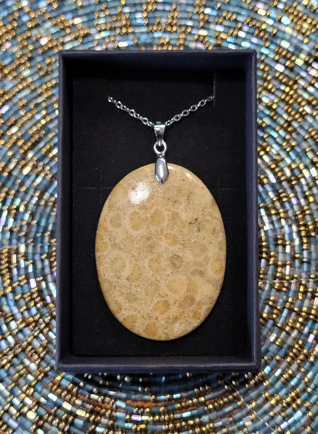 Pendentif Corail Fossile 
