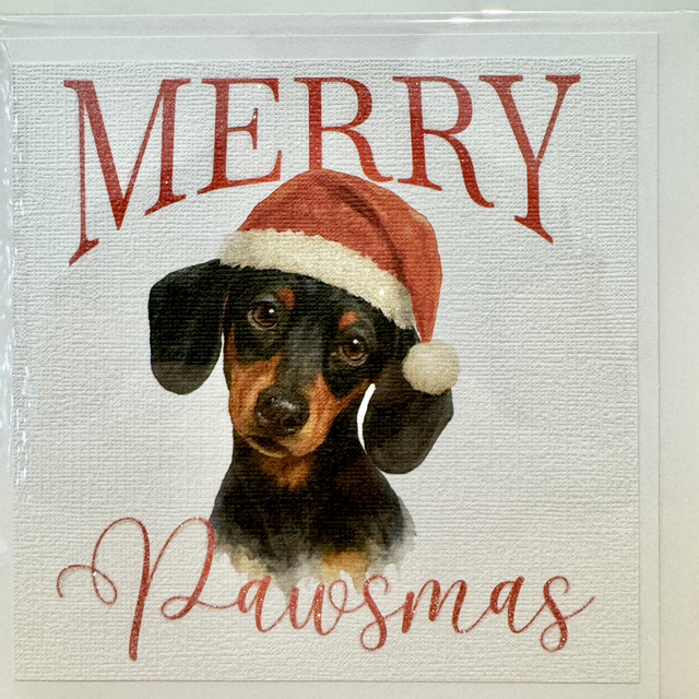 Dachshund Pawsmas Card