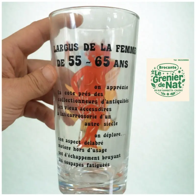 Verre humouristique femme 55 à 65 ans