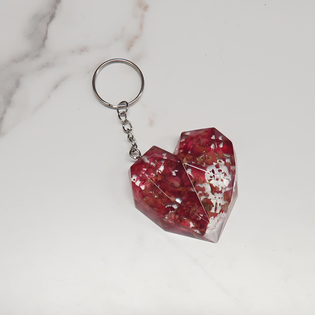 Resin Heart Keyring