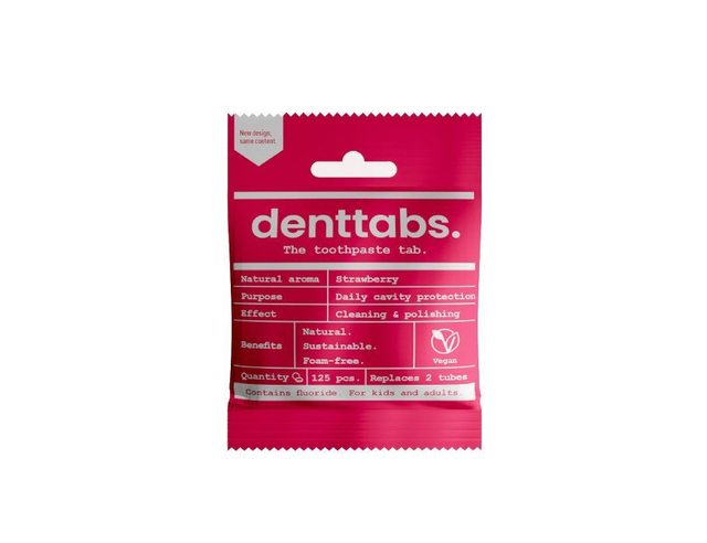 [Denttabs] Tandpasta Tabletten - Met Fluor - Aardbei