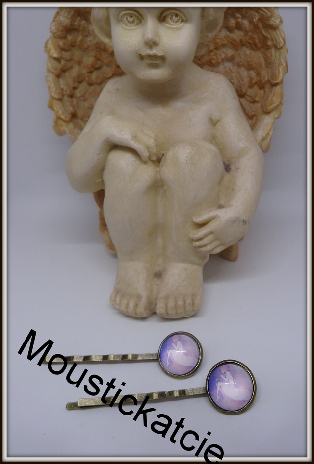 lot Pince à cheveux cabochon, barrette, été, cabochon  elfe