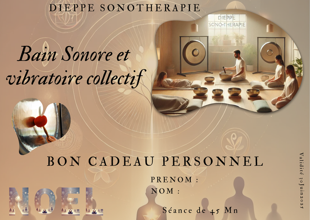 Bon cadeau Bain sonore et vibratoire collectif aux bols tibétains