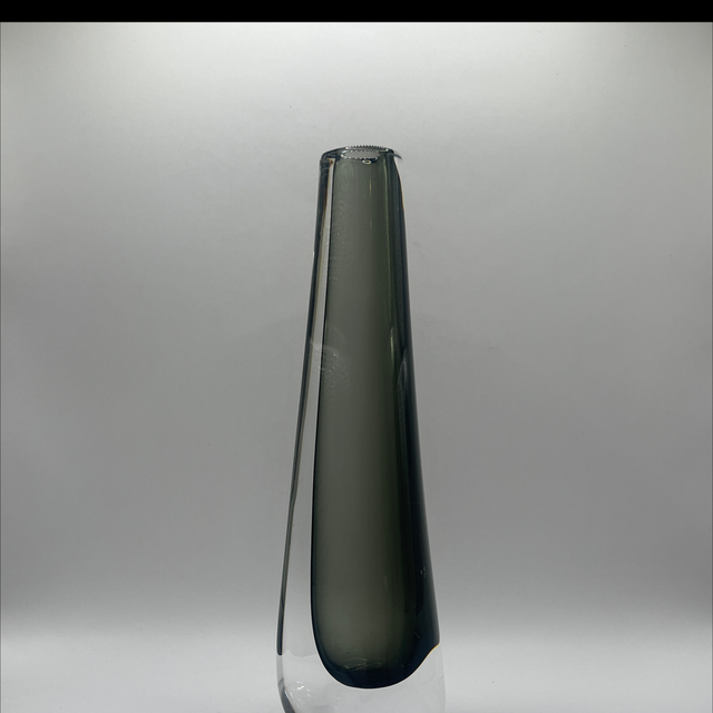 Orrefors – Vase, Pattern B538/318, Clear Glass with Smoky Grey 