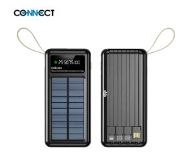 Batterie Externe Power Bank Solaire CONNECT MC-BESN02 20000mAh Noir réf: 3000000302644