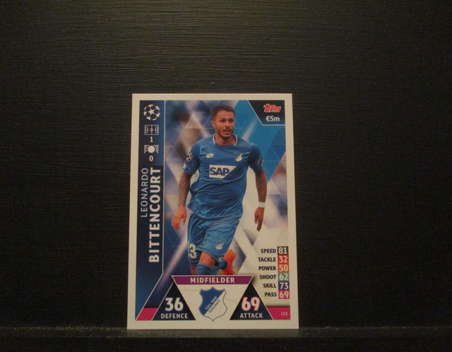 Leonardo Bittencourt - UEFA Champions League Match Attax 2018/19 Original Trading Card #115