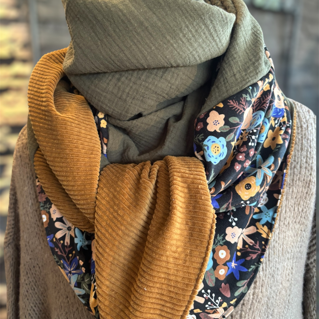 ÉCHARPE SOUS-BOIS DORÉ – Collection Jardin Secret