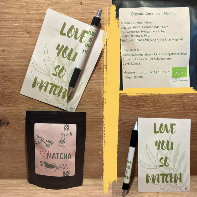 Matcha Bundle (30g Ceremonial Matcha, Love-you-so-Matcha Pen, Love-you-so-Matcha Card)