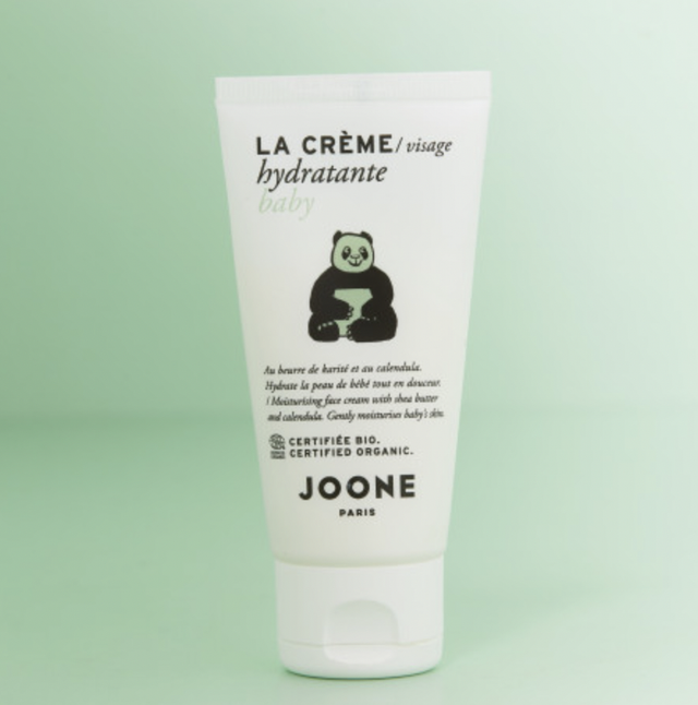 Crème visage hydratante, protectrice et apaisante pour bébés.