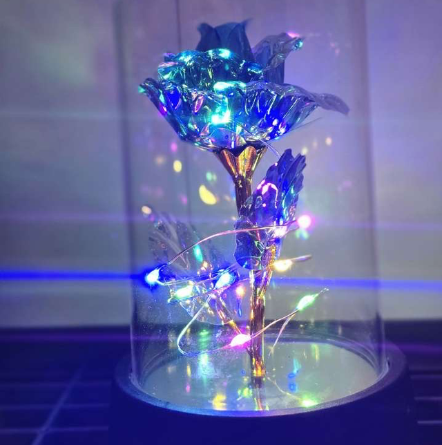 Rose éternelle led - Bleu 