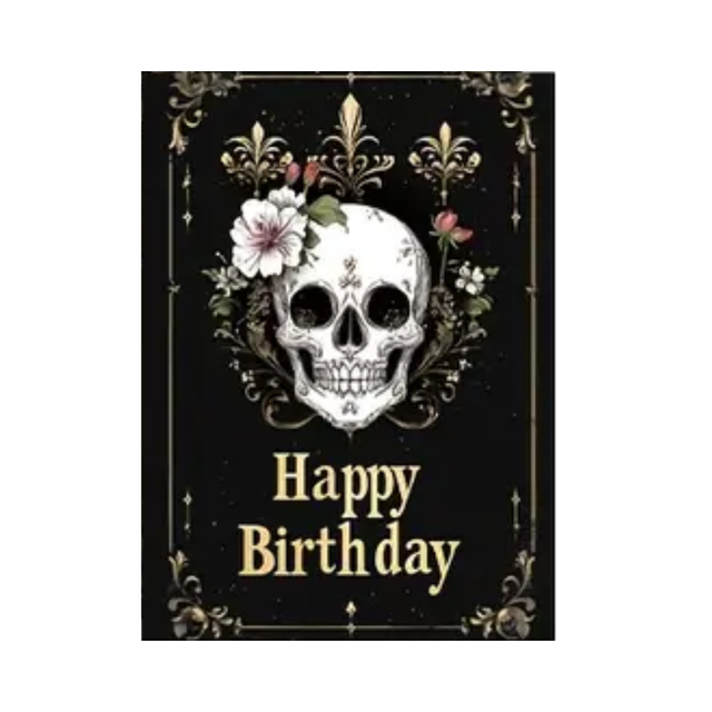 “Floral Skull” Birthday Card