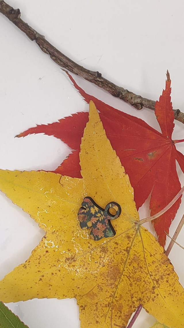 Boucles d' oreilles Gingko double-face interchangeables