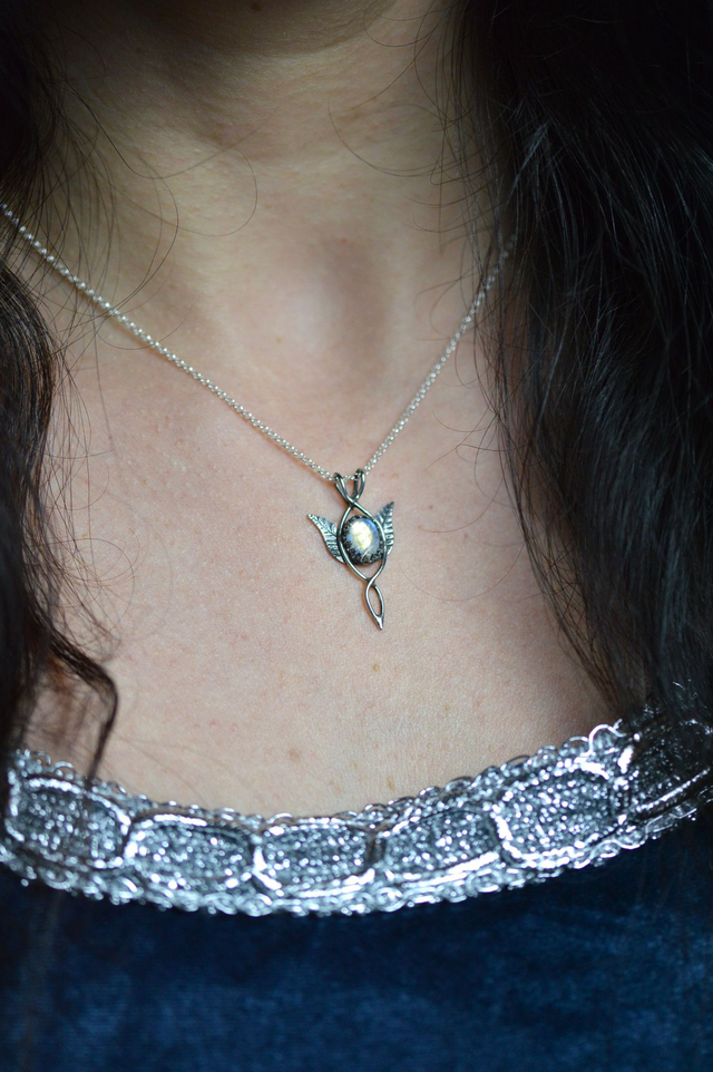 Pendentif Elfique - "Lueur" Pierre de Lune