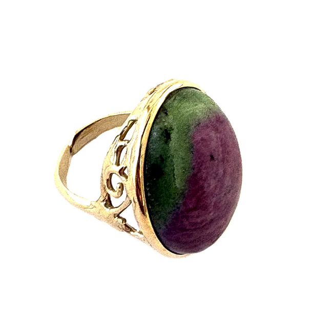 Anello con zoisite naturale modello 0515