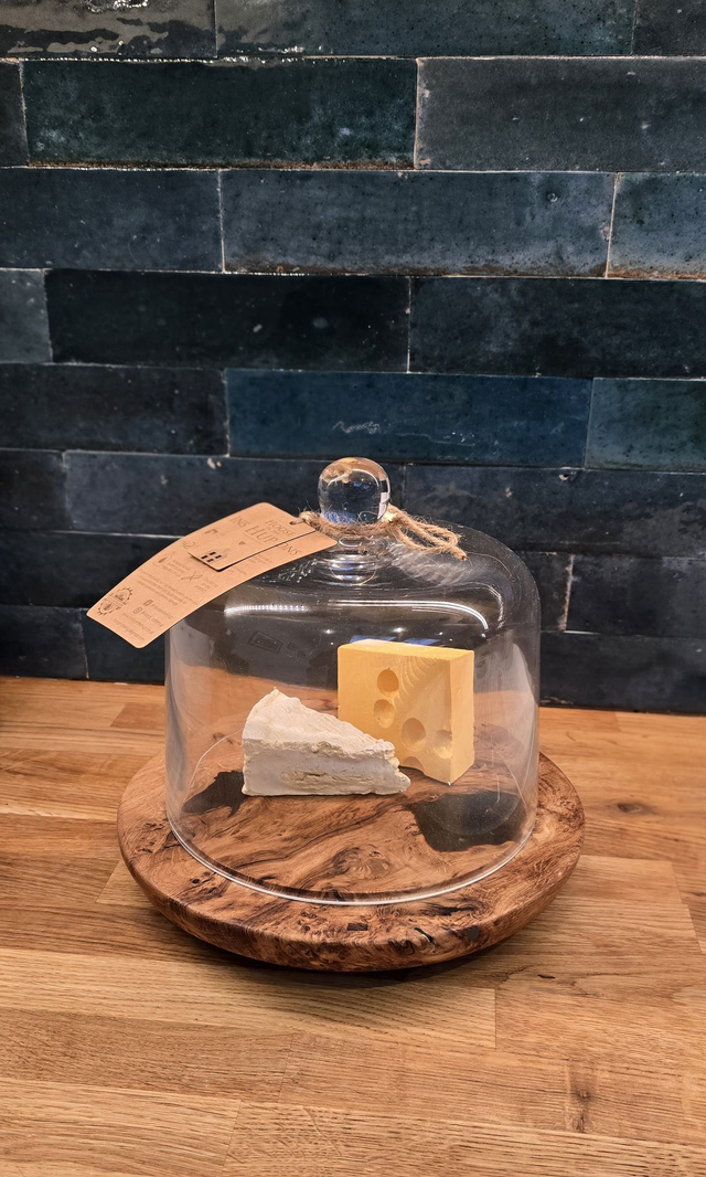 Burr Oak Galaxy Epoxy Cheese/Cake dome.