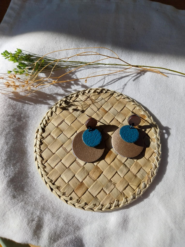 Boucles d'oreilles en matière végétale de céréales 