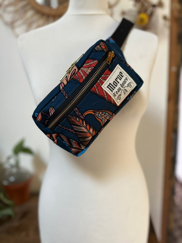 Pockette tissu tapisier bleu