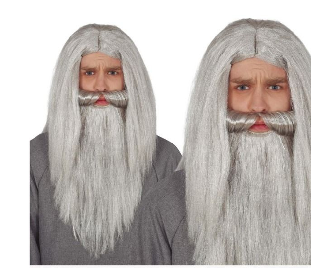 Carnevale ,  4955  PARRUCCA E BARBA GRIGIA IN SCATOLA