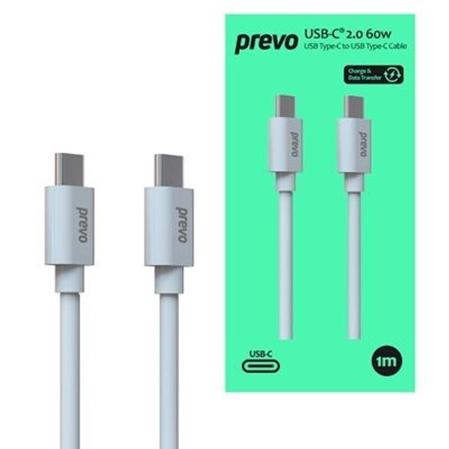 Prevo USB 2.0 60W C To C PVC Cable 20V/3A 480Mbps