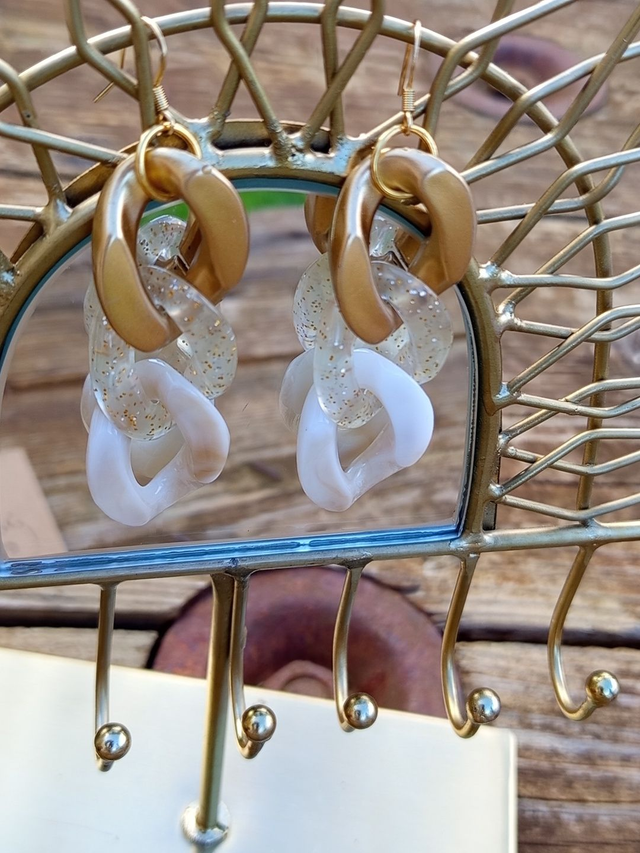 Boucles d'oreilles maillons acrylique Raj Tej