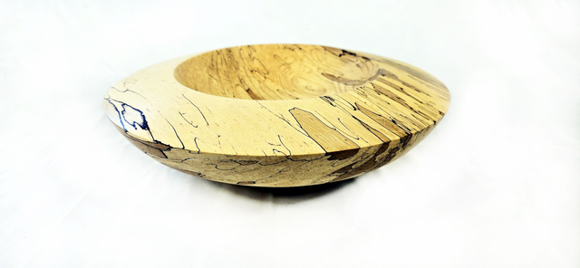 MA65 Large Spalted Silver Birch Bowl by Meyrick Ames, 33x9cm Wood