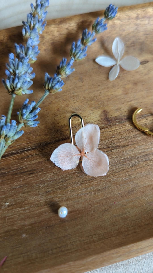 Boucles d'oreilles puces d'hortensia - Différents coloris
