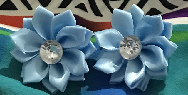 Blue Fabric Studs Plain - FSP19