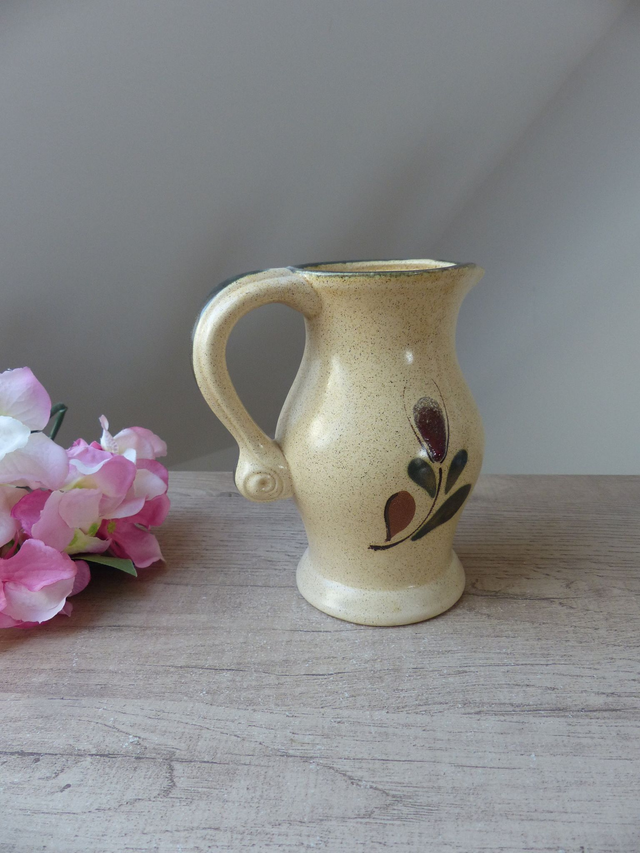 Ancien Petit Pichet Saint Clément - Peint à la Main - Vintage - Fabrication Française - Pichet Décoration Cuisine Rustique Maison Campagne