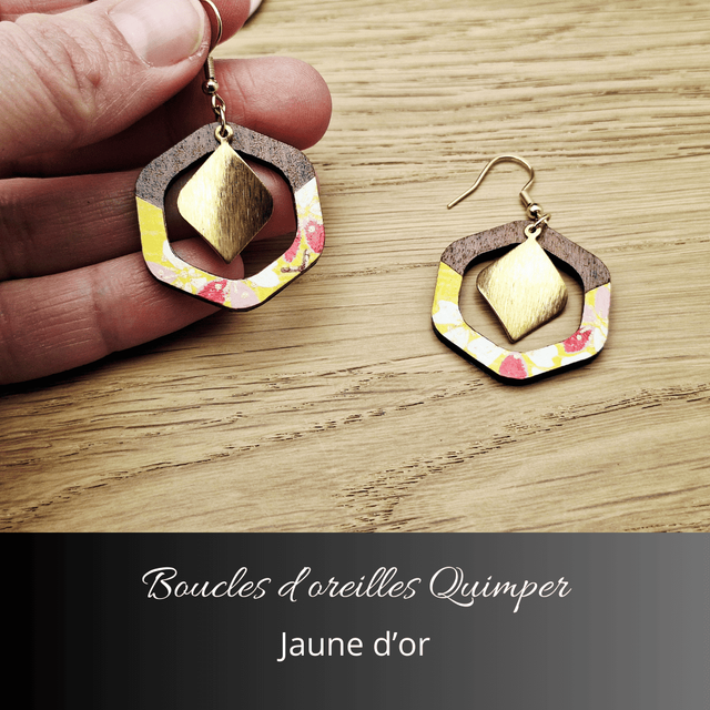 Boucles d'oreilles Quimper - Jaune d'or