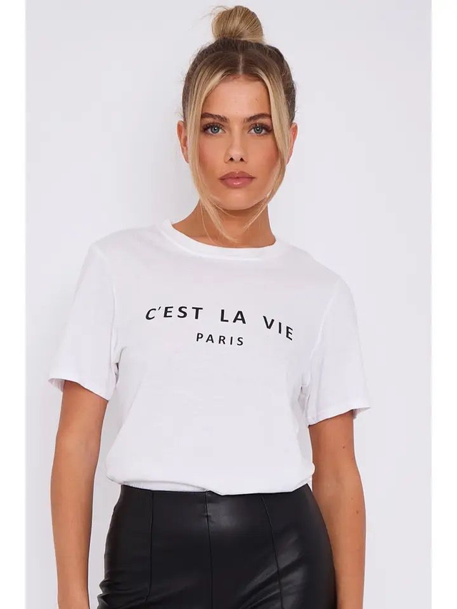 Aftershock London C'est La Vie Paris T-Shirt - White